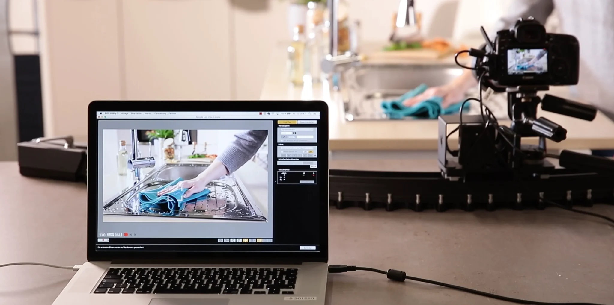 Foto zum Videodreh in Küche