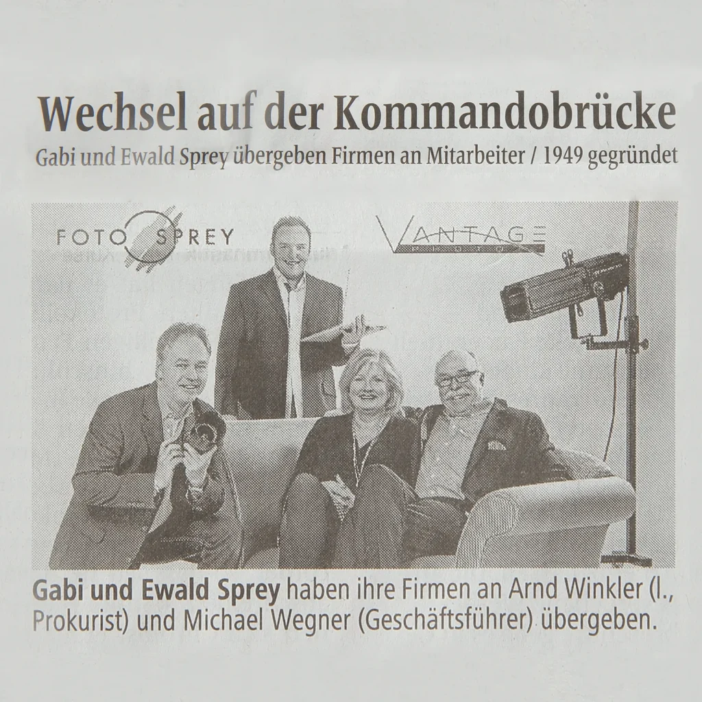 Bild zur Historie Zeitungsartikel zur Firmenübergabe